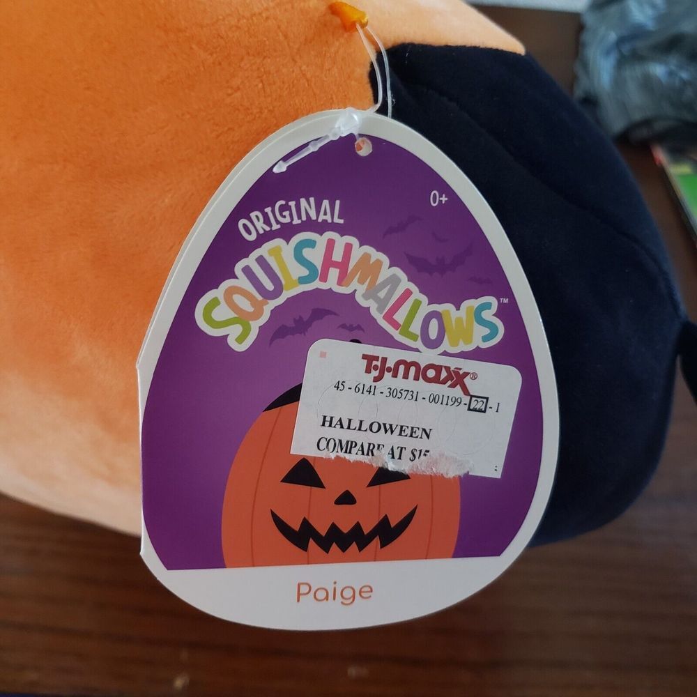 NWT Squishmallows 12" Paige‎ Orange Pumpkin Triangle Eyes Zigzag Smile Plush - Picture 3 of 6